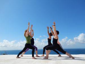Yoga on sun terrace Laila Sell Italy 2017